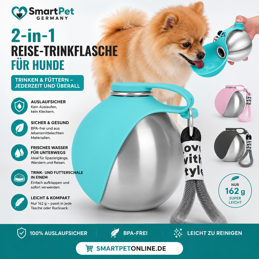 SmartPet™ 2-in-1 Reise-Trinkflasche für Hunde